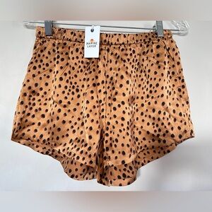 NWT Marine Layer Washable Silk Shorts in Cheetah Print Small
